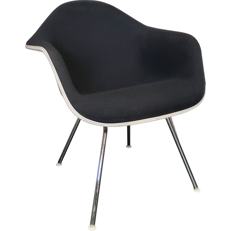 Fauteuil vintage "Lah" en tissu et fibre de verre par Charles et Ray Eames