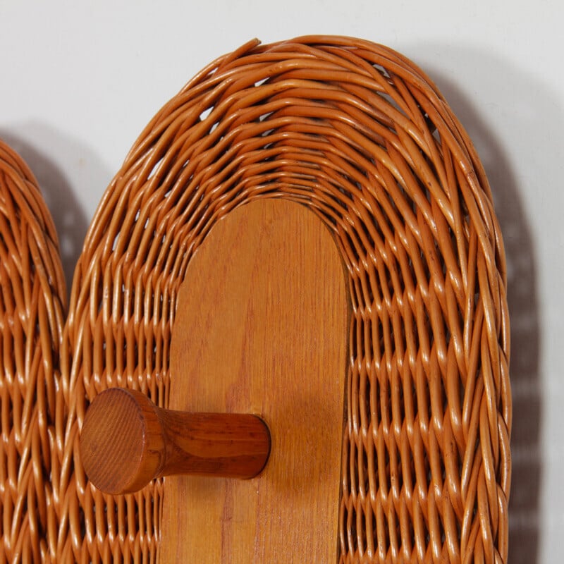 Vintage rattan coat rack by Uluv, Czech Republic 1960