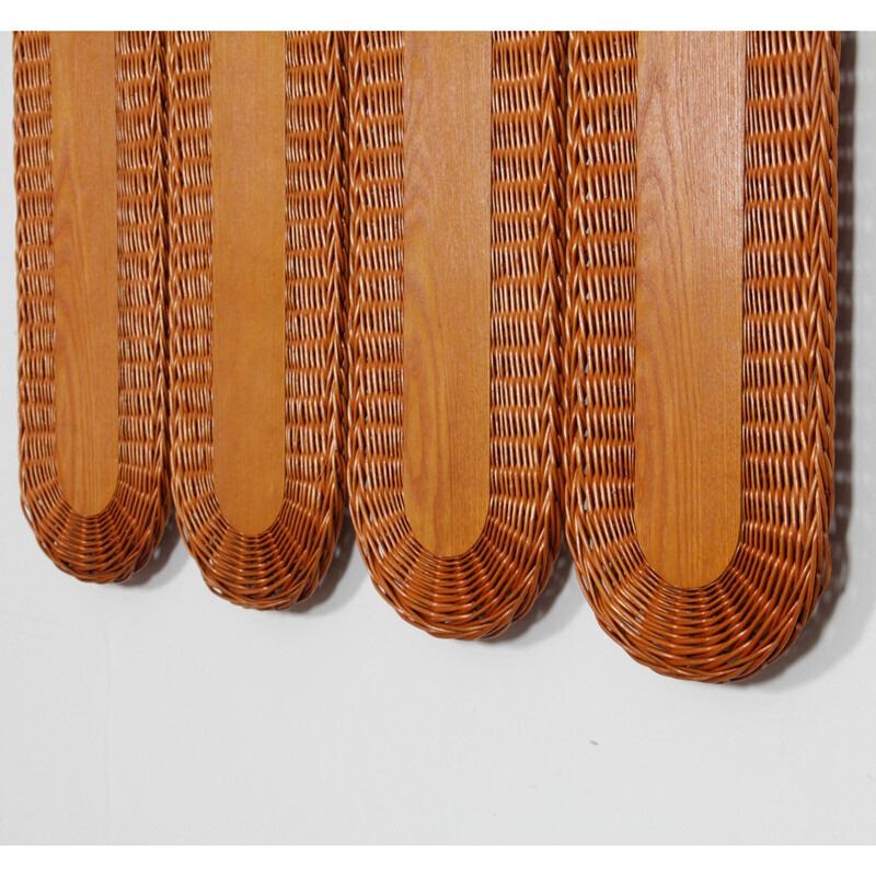 Vintage rattan coat rack by Uluv, Czech Republic 1960