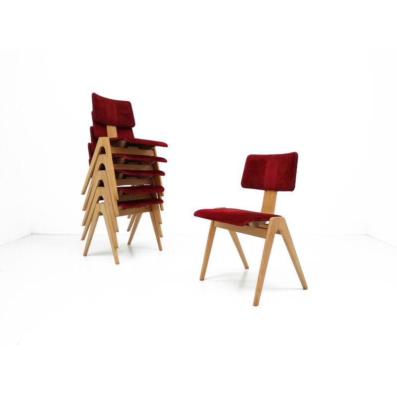 Suite de six chaises Hillestak par Robin Day pour Hille - 1950