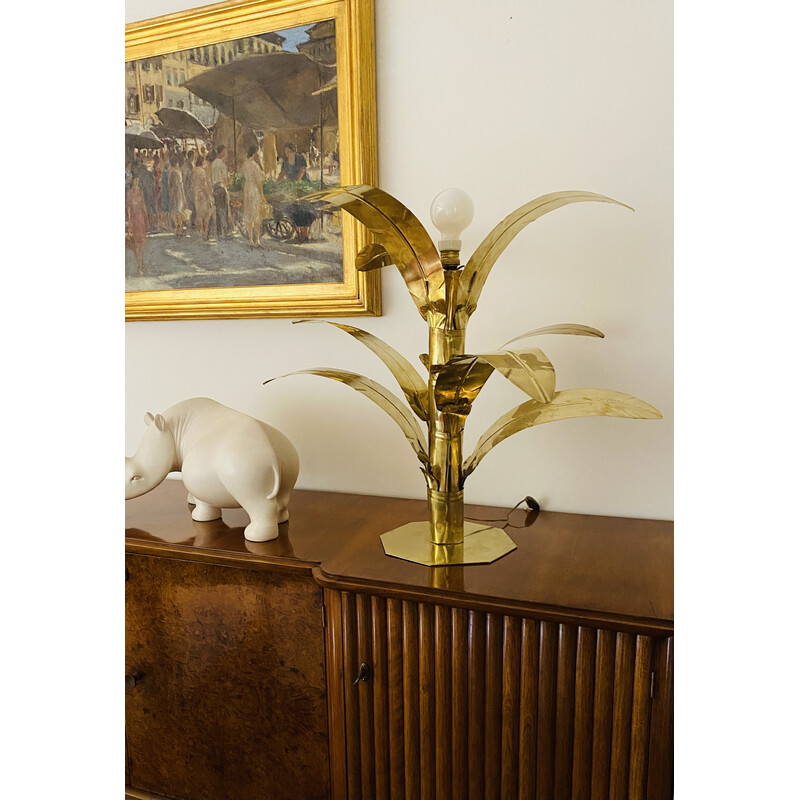 Vintage palm tree brass floor lamp by Bottega Gadda, Italy 1960