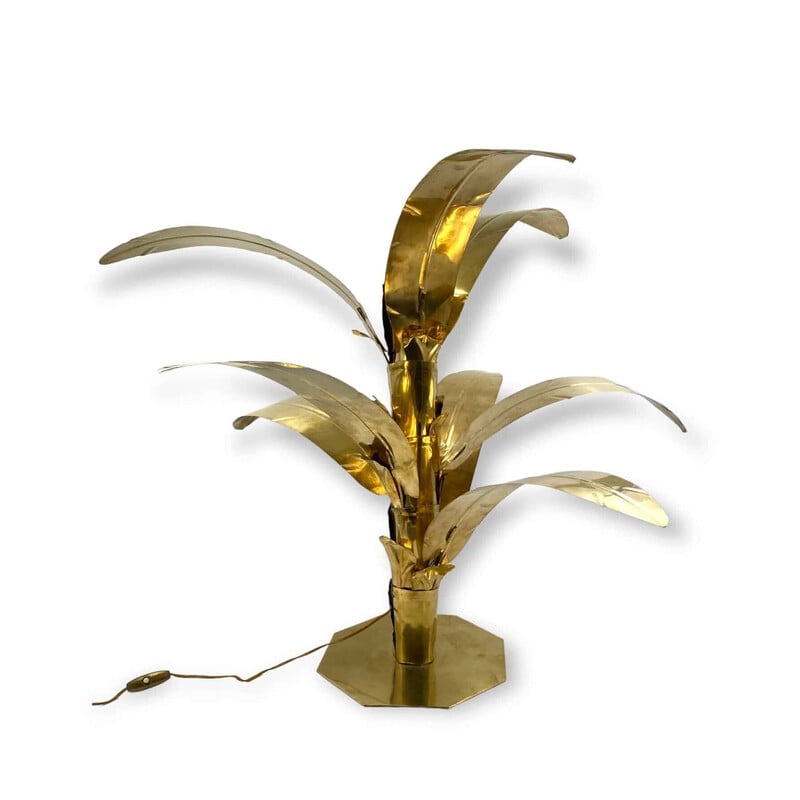 Vintage palm tree brass floor lamp by Bottega Gadda, Italy 1960