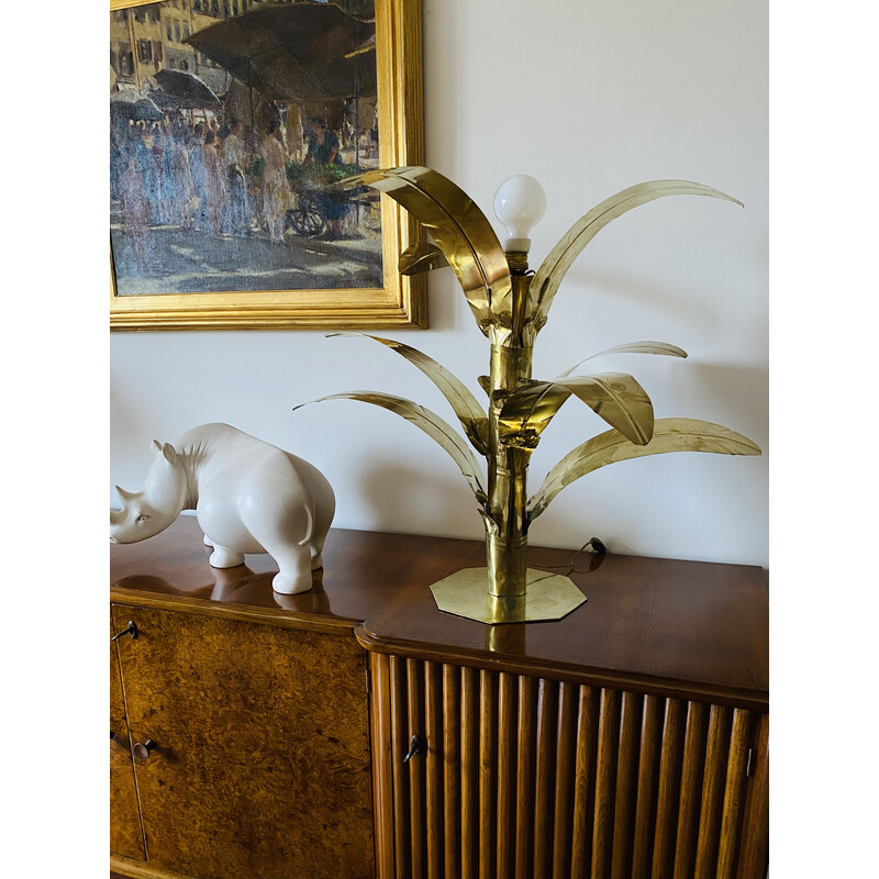 Vintage palmboom koperen vloerlamp van Bottega Gadda, Italië 1960