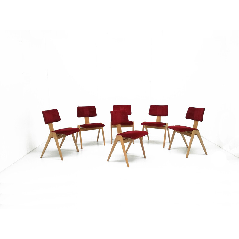 Set of six Hillestak chairs by Robin Day for Hille - 1950s