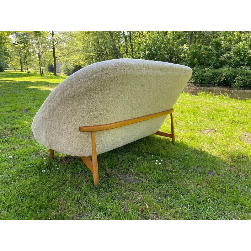 Vintage bouclé sofa by Theo Ruth for Artifort, 1950s