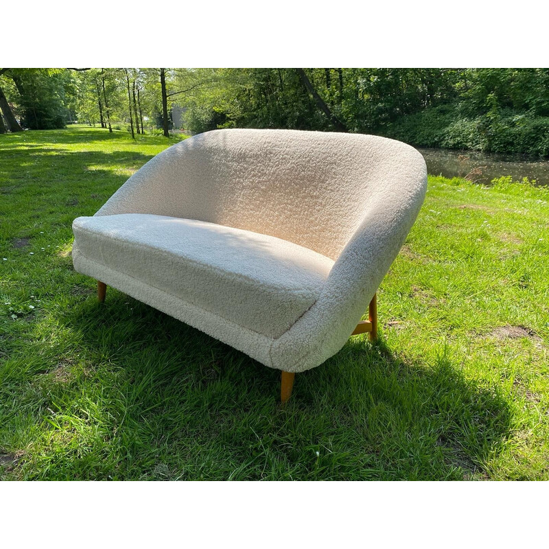 Vintage bouclé sofa by Theo Ruth for Artifort, 1950s