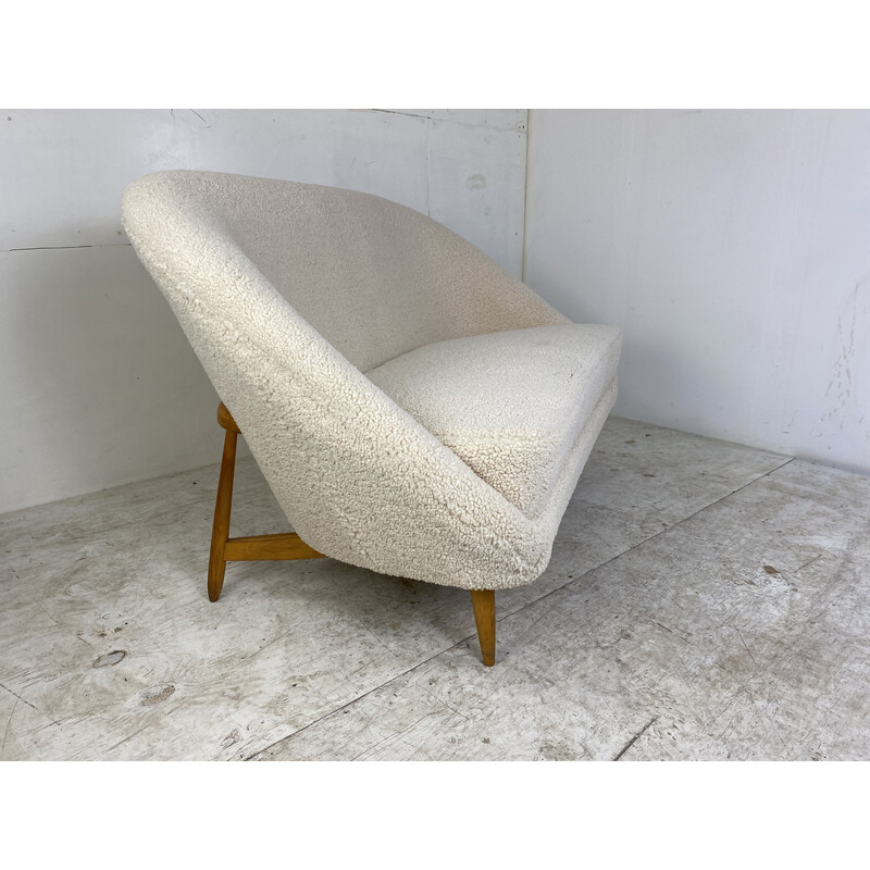 Canapé vintage en laine bouclé par Theo Ruth pour Artifort, 1950