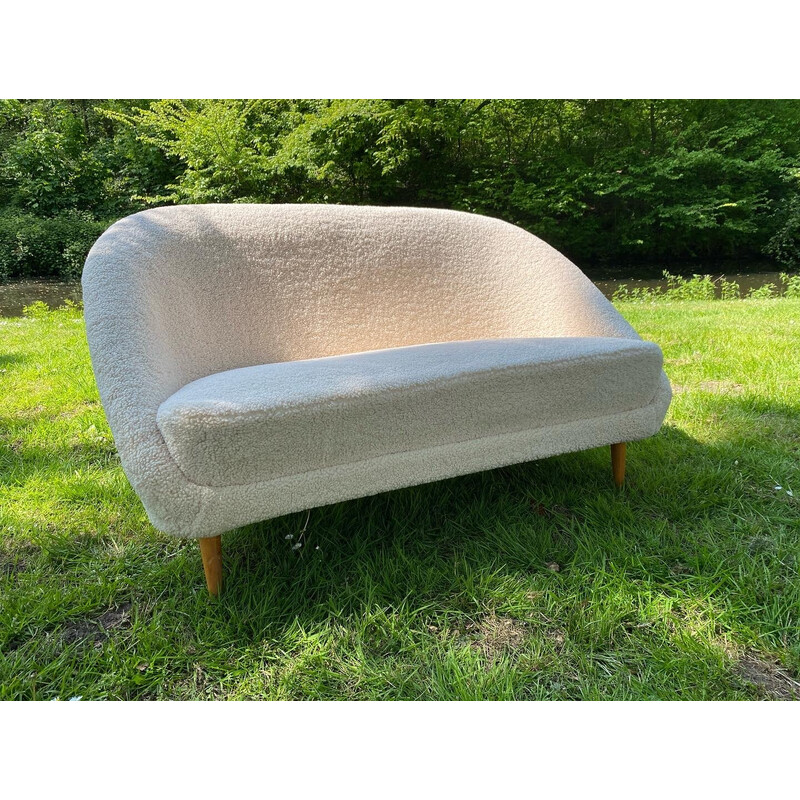Vintage bouclé sofa by Theo Ruth for Artifort, 1950s