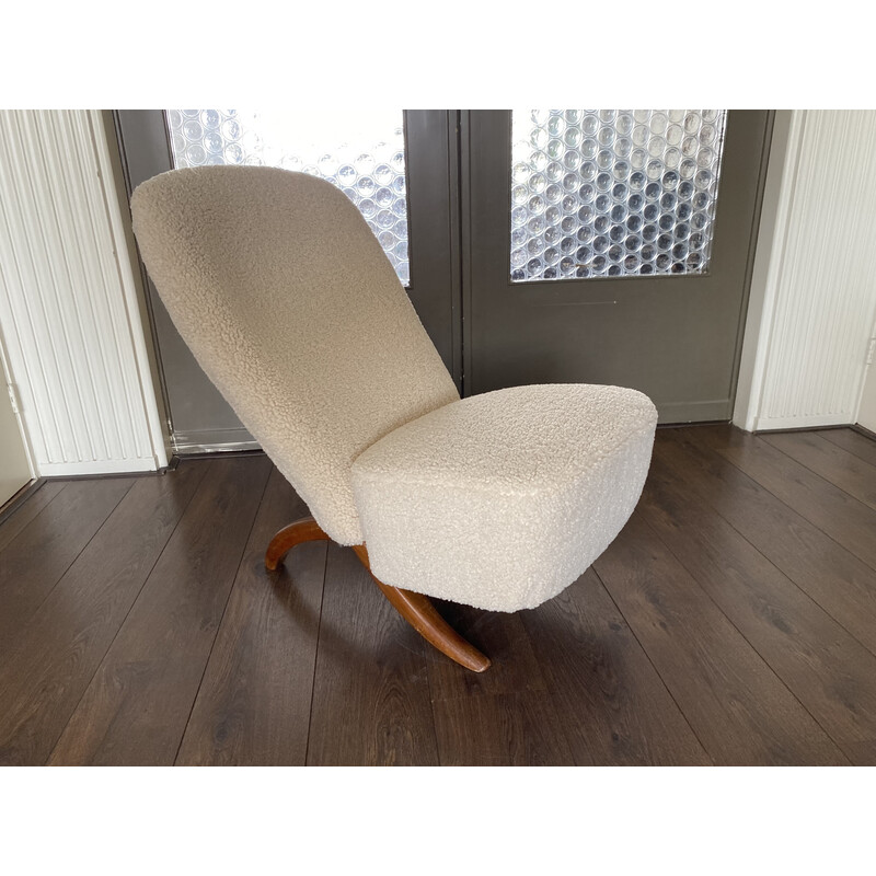 Vintage Scandinavian armchair in wool by Theo Ruth for Artifort, 1950s