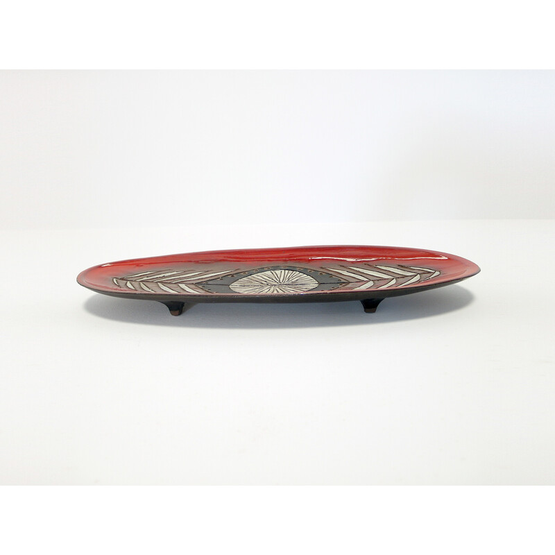 Vintage ceramic plate by Oswald Tieberghien, 1960s