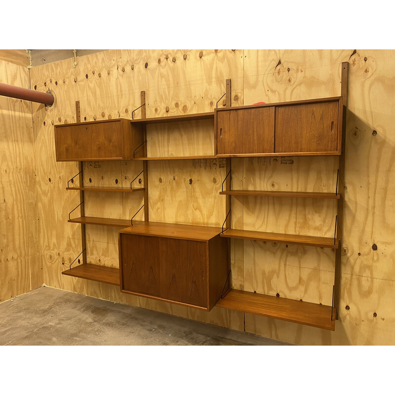 Vintage Scandinavian teak wall unit by Poul Cadovius for Royal System, 1948