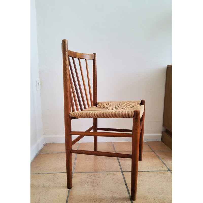 Vintage scandinavian chair "J80" in oak by Jørgen Bækmark for Fdb, Denmark 1960