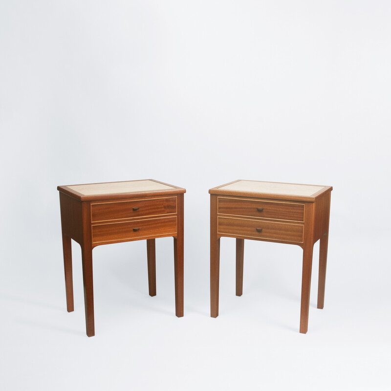 Pair of vintage night stands with two drawers, Denmark 1940s