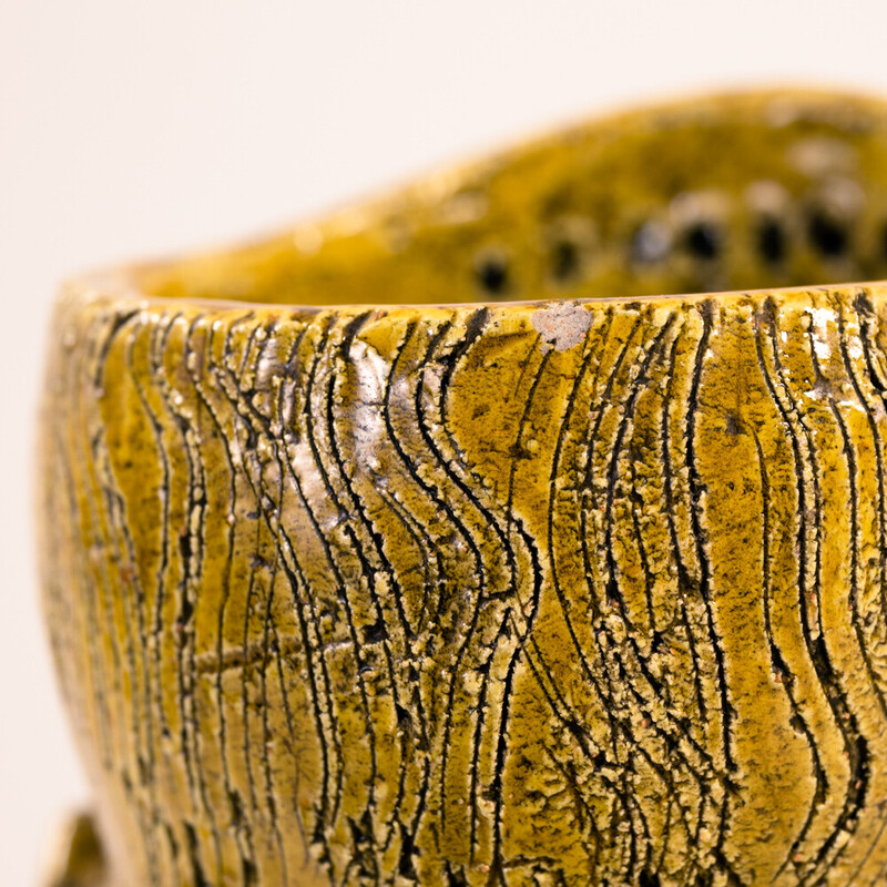Vintage vaso Bitossi com estatueta guerreira escultórica