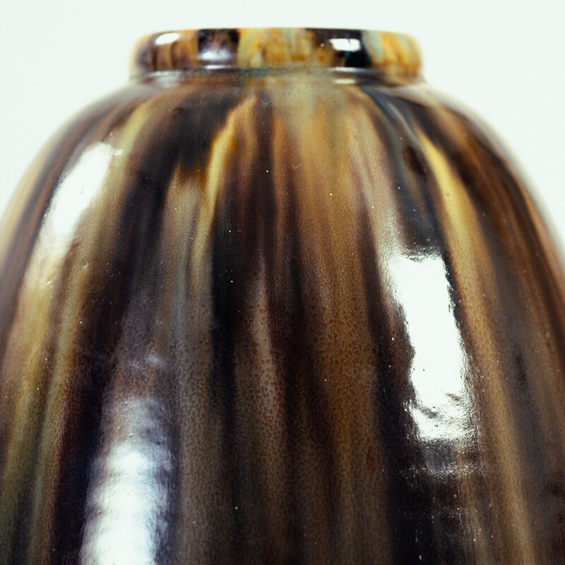 Vase Art déco vintage néerlandais de la poterie De Rijn