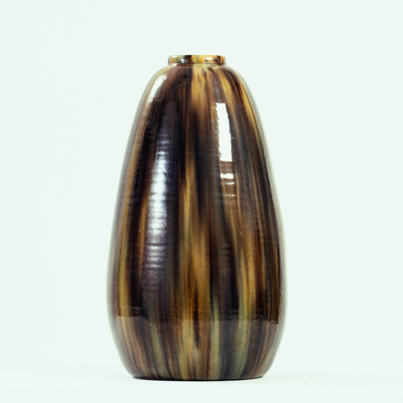 Vase Art déco vintage néerlandais de la poterie De Rijn