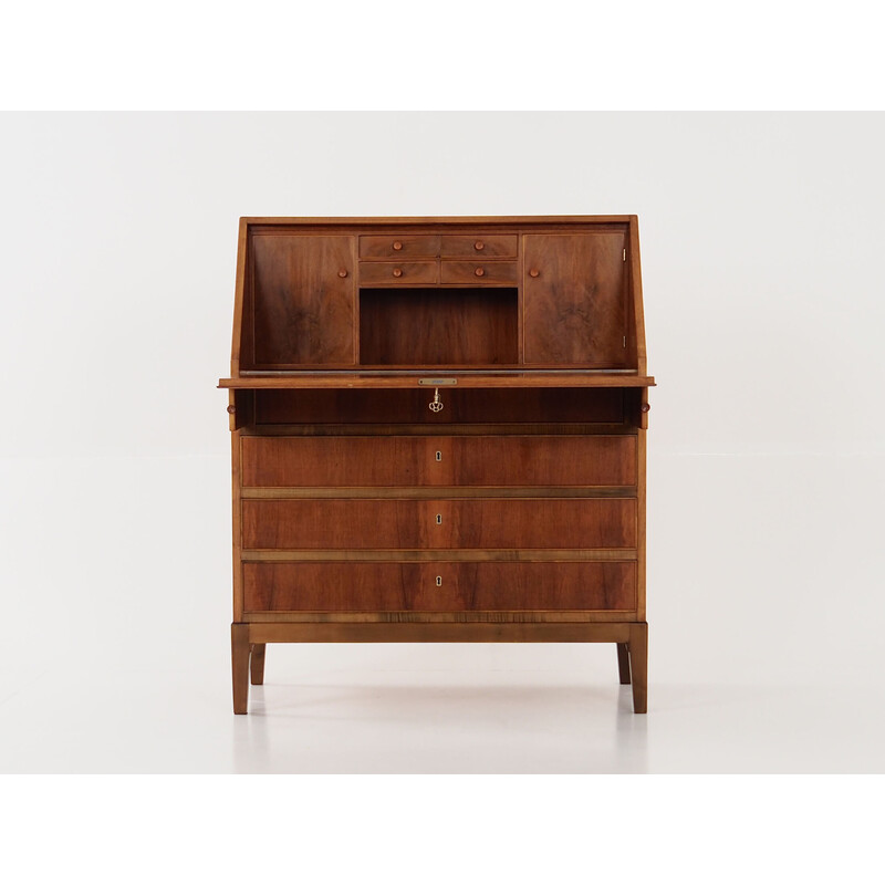 Vintage walnut secretary, 1970s