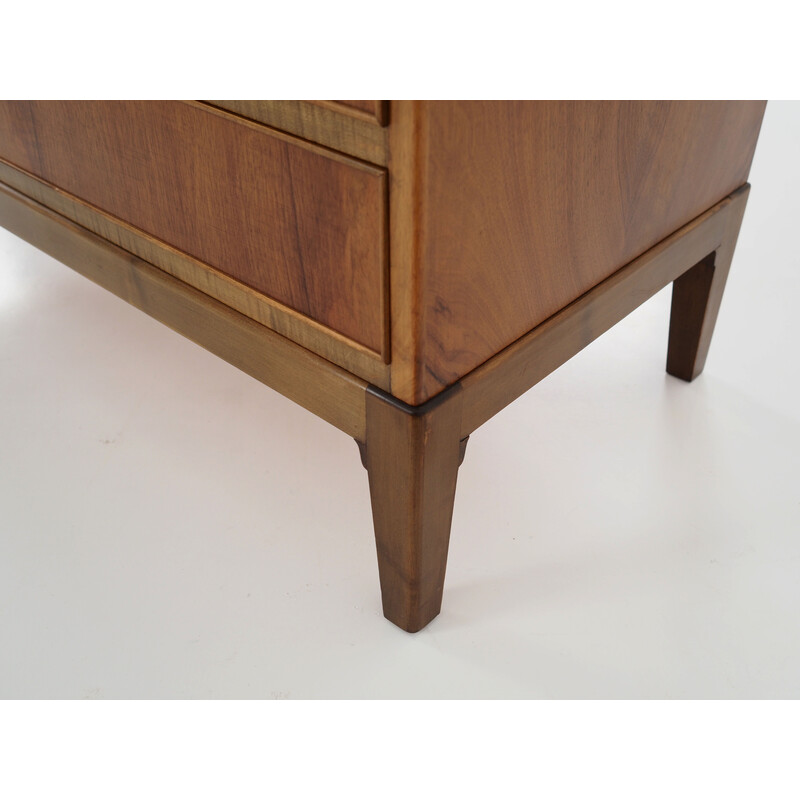 Vintage notenhouten secretaire, 1970