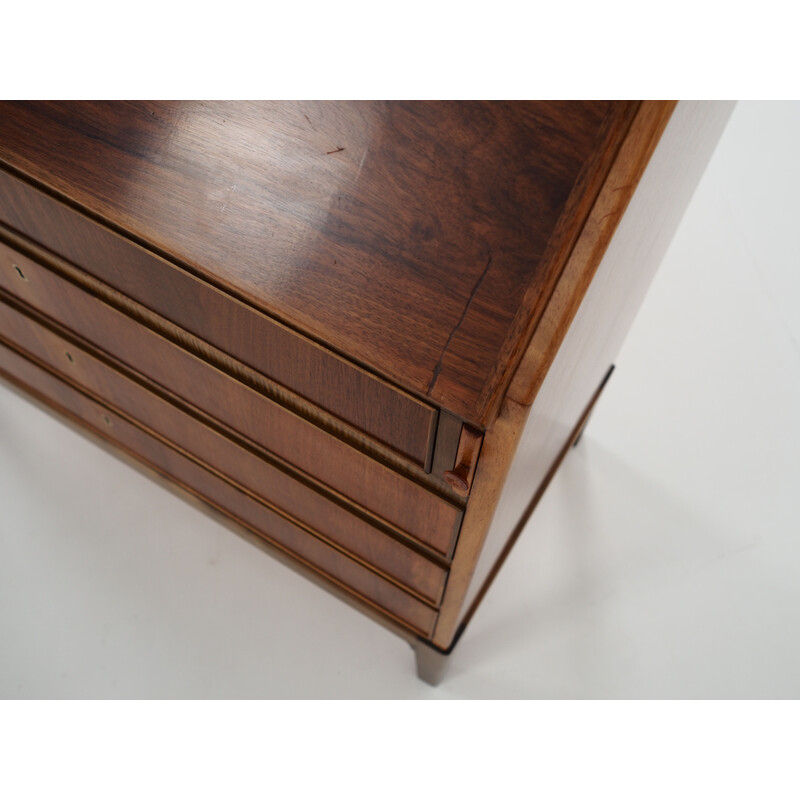 Vintage walnut secretary, 1970s