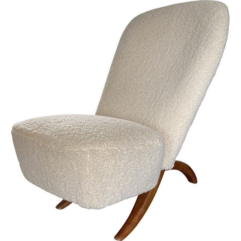 Vintage Scandinavian armchair in wool by Theo Ruth for Artifort, 1950s