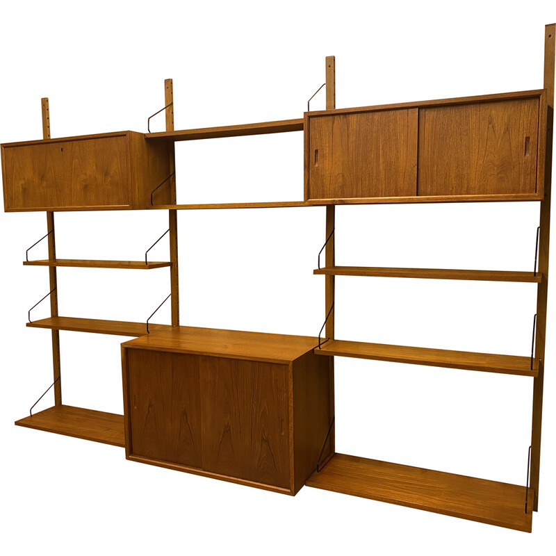 Vintage Scandinavian teak wall unit by Poul Cadovius for Royal System, 1948