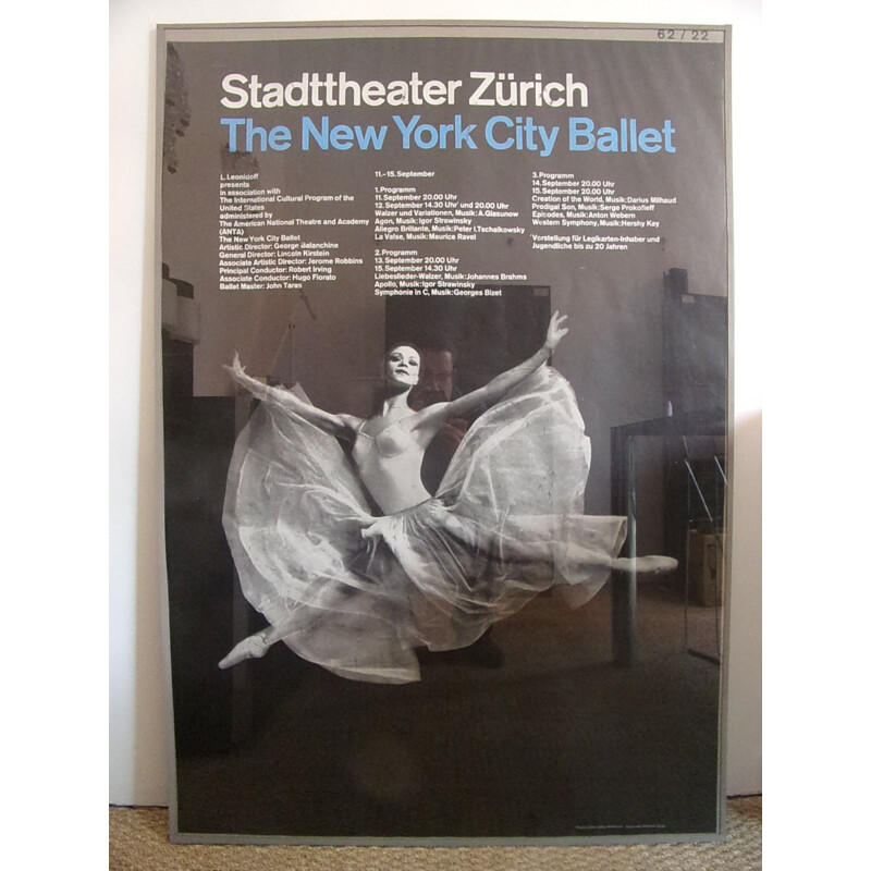 New York City Ballet Poster by Josef Muller-Brockmann - 1960s