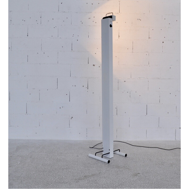 White lacquered halogen floor lamp produced by Stilnovo - 1970s