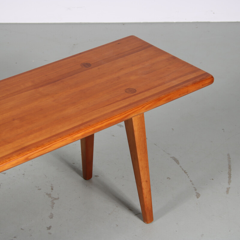 Vintage pine bench by Carl Malmsten for Svensk Fur, Sweden 1960