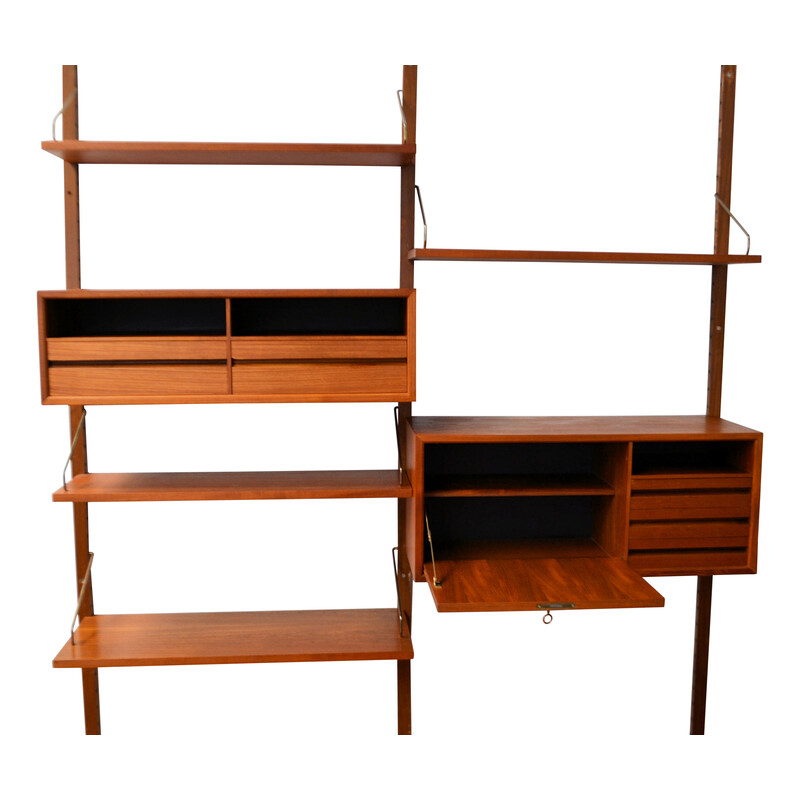 Sistema Vintage Danish teak wall-unit por Poul Cadovius para o Cado