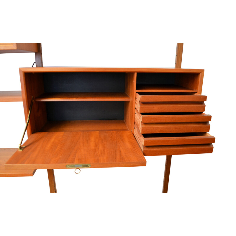 Sistema vintage danés de muebles altos de teca de Poul Cadovius para Cado