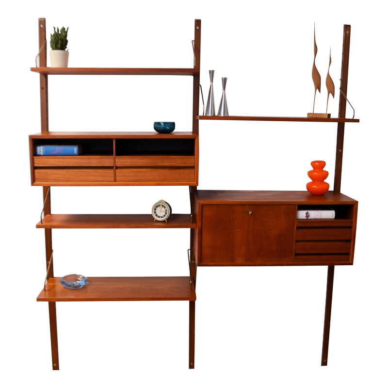 Vintage Danish teak wall-unit system by Poul Cadovius for Cado