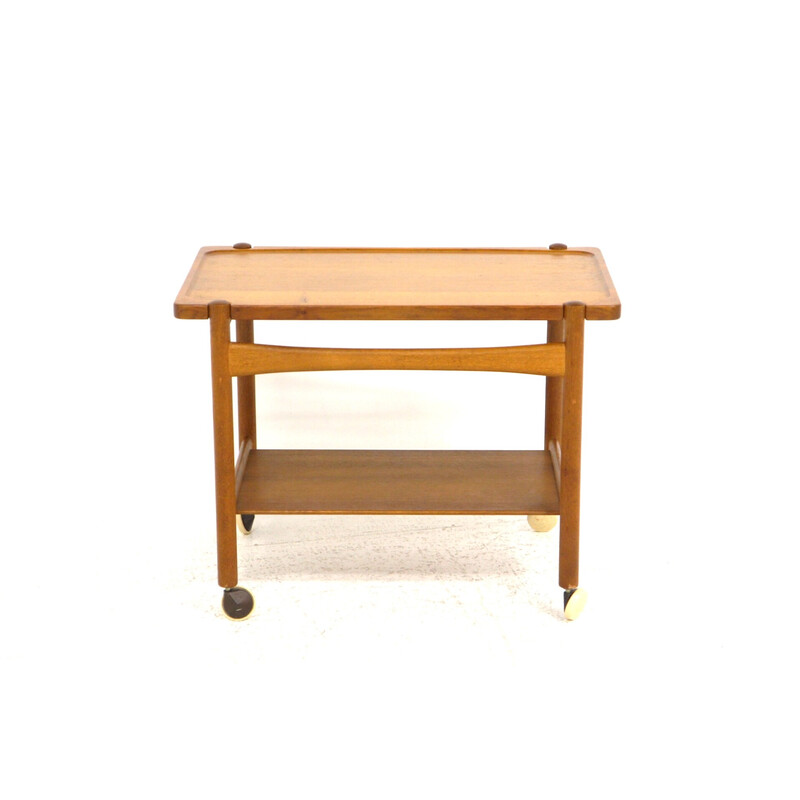 "Jean" vintage serving table on wheels by Poul Volther, Sweden 1960