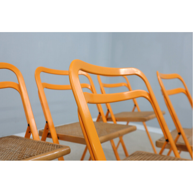 Set of 6 vintage folding chairs by Cidue, 1980s