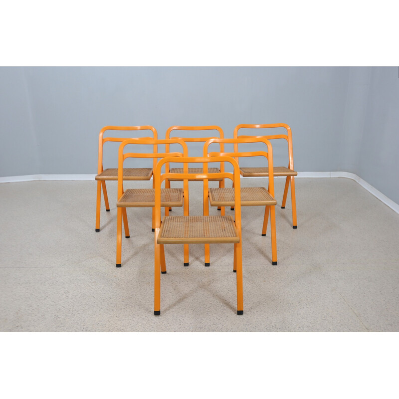 Set of 6 vintage folding chairs by Cidue, 1980s