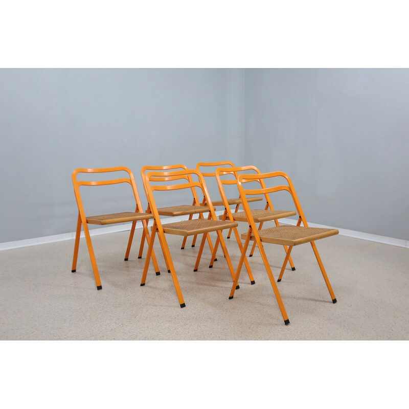 Conjunto de 6 cadeiras dobráveis vintage da Cidue, década de 1980