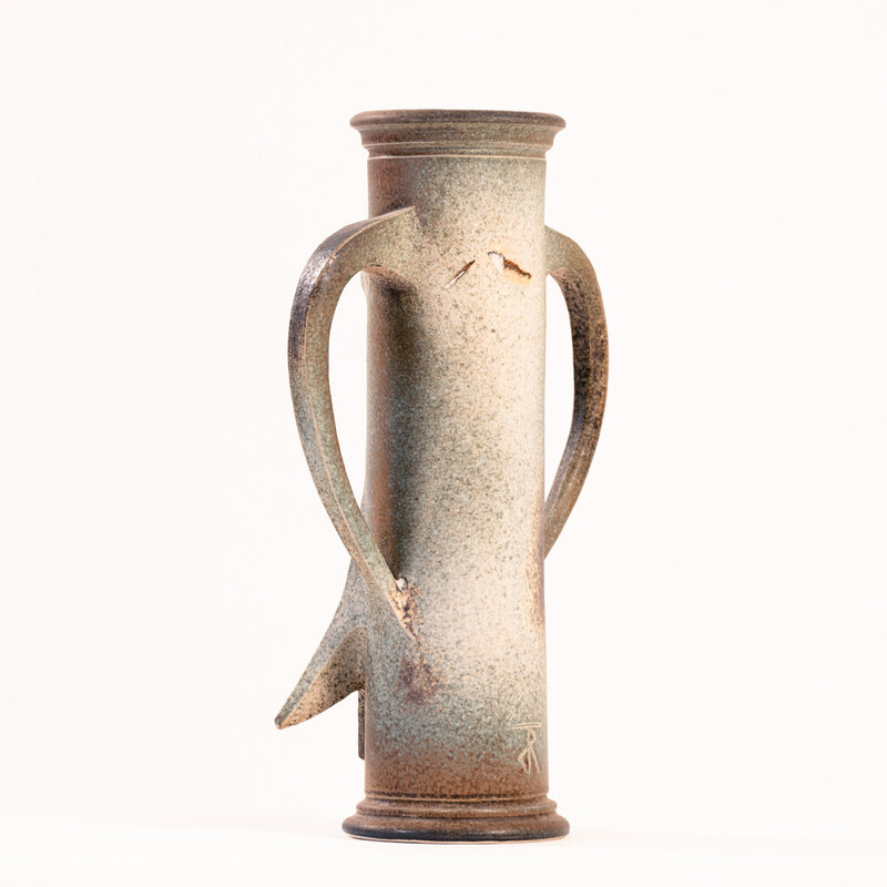 Vintage Dutch Brutalist ceramic vase by Rob den Tonkelaar, Netherlands 1970