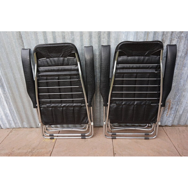 Pair of Italian Folding and Reclining garden chairs from Maule - 1970s 