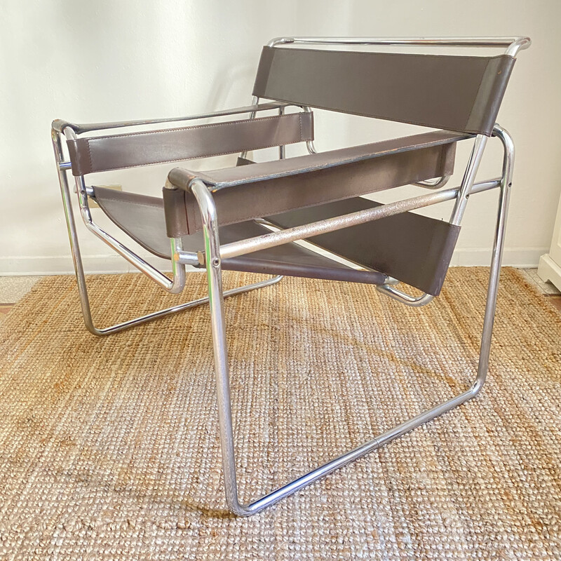 Cadeira de braços Vintage Wassily de Marcel Breuer para Gavina, 1970