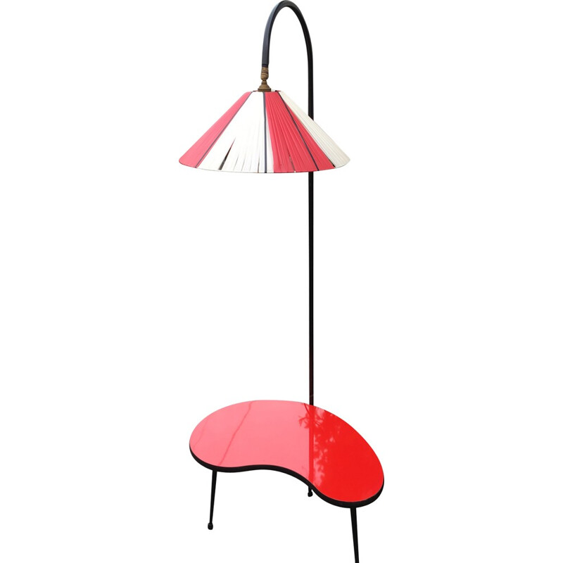 Floor lamp in red formica - 1950s