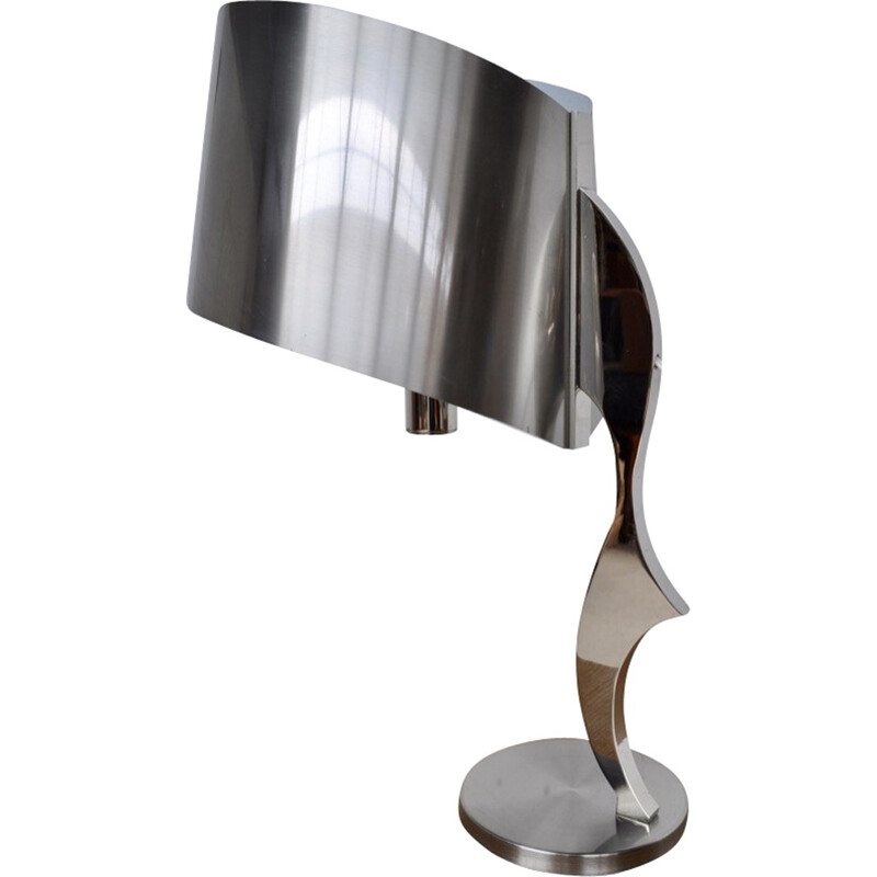 Lampe d' Henri Mathieu en acier chromé - 1970