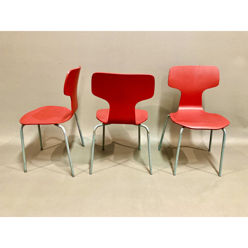 Set of 6 vintage children's chairs by Arne Jacobsen, 1960