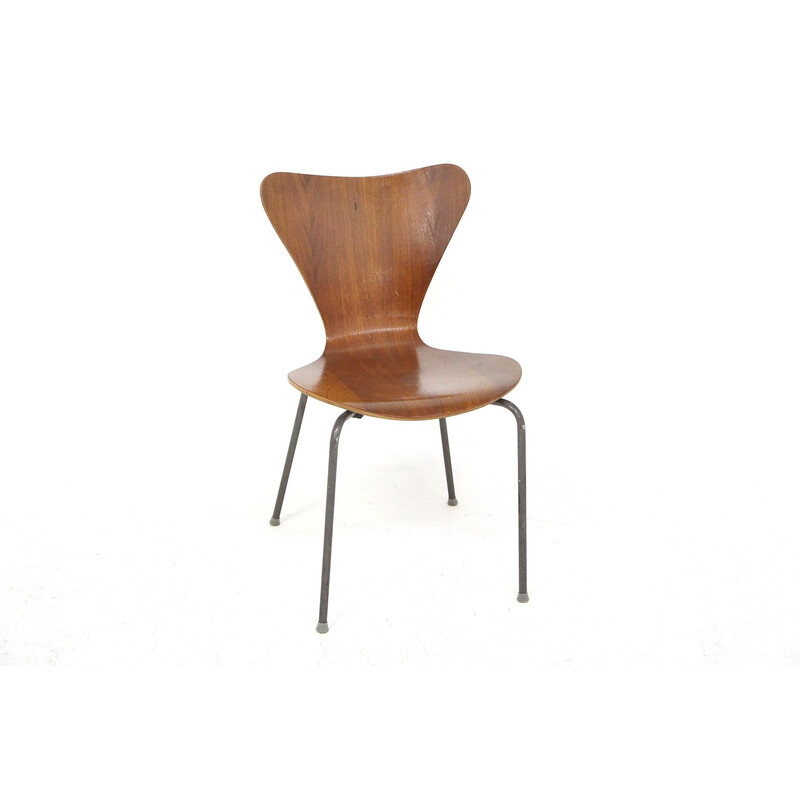 Sedia vintage "Sjuan" di Arne Jacobsen per Fritz Hansen, Danimarca 1960