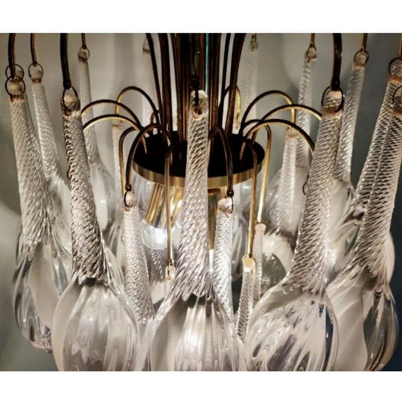 Lámpara colgante vintage Maracas en cristal de Murano de Venini