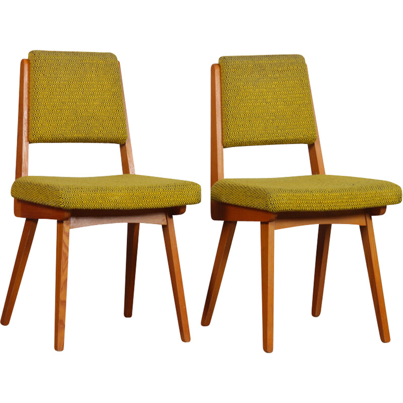 Paar vintage houten stoelen, 1970