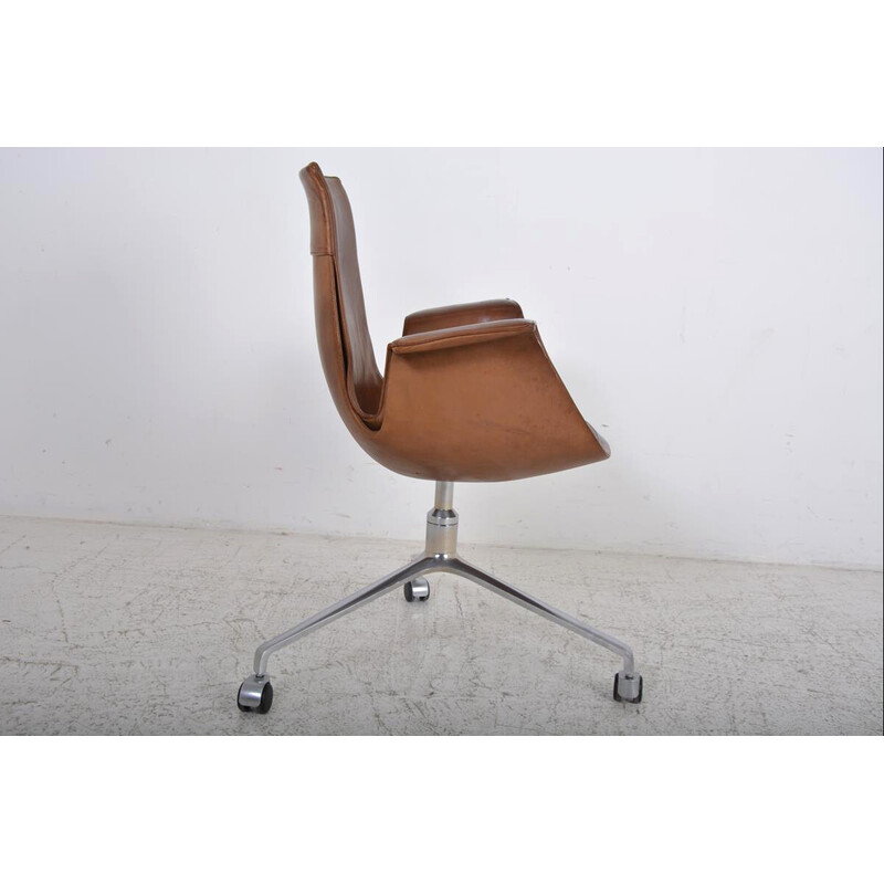 Fk 6725 silla de oficina vintage con ruedas de Preben Fabricius y Jørgen Kastholm, Alemania 1960