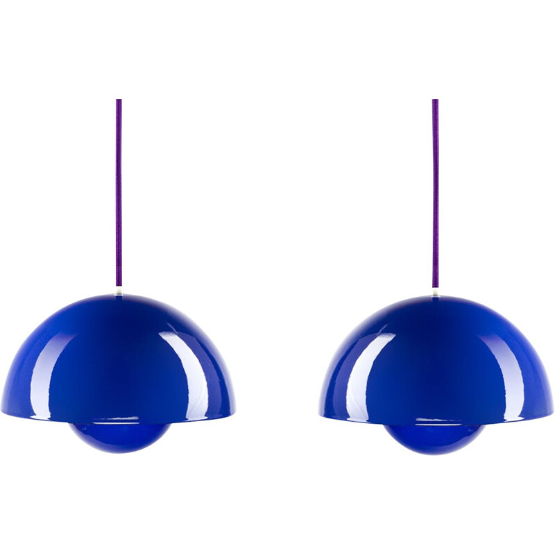 Pair of Flowerpot pendant lamps by Verner Panton for Louis Poulsen - 1960s