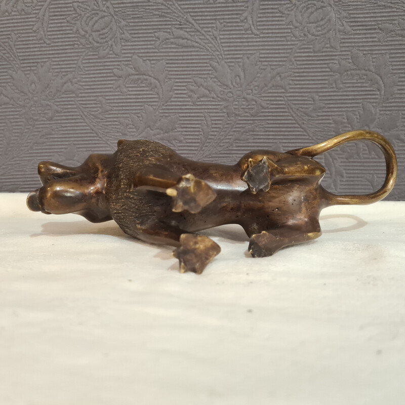 Vintage-Löwe aus vermessingter Bronze