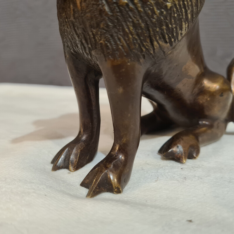 Leão Vintage em bronze bronze banhado a latão