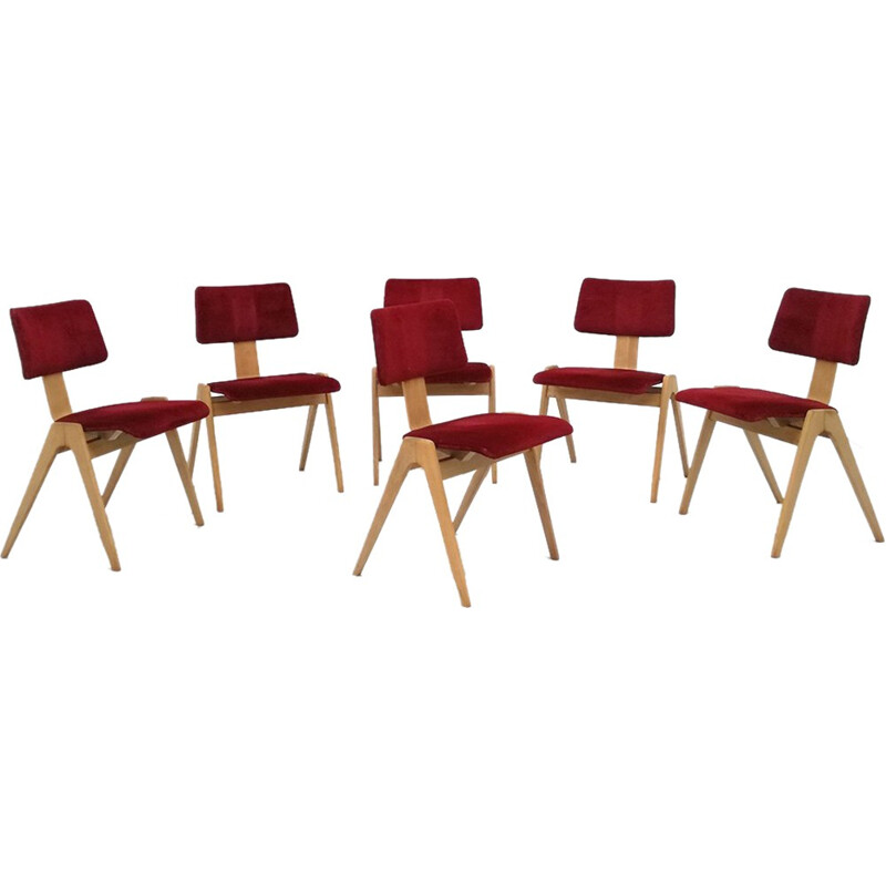Set of six Hillestak chairs by Robin Day for Hille - 1950s