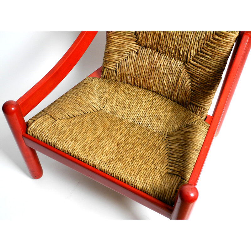 Vintage 930 Carimate red armchair by Vico Magistretti for Cassina, Italy 1963